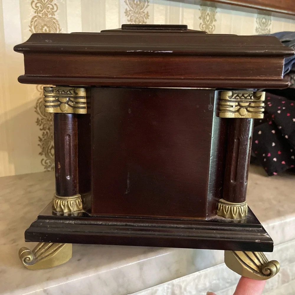 Bombay Company Vintage Mahogany Jewelry Box – Neoclassical Column Chest w Brass